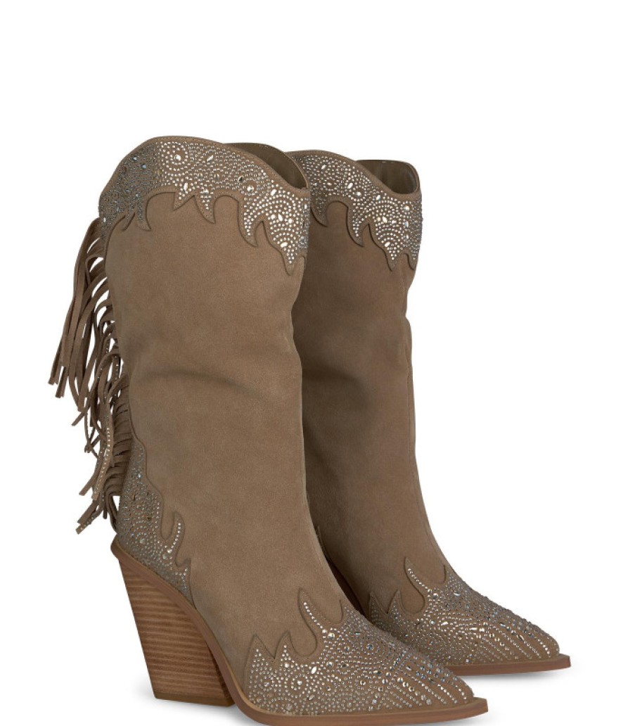 Alma En Pena ALMA Bottes A Talons | Acheter Botte Avec Franges Et Strass