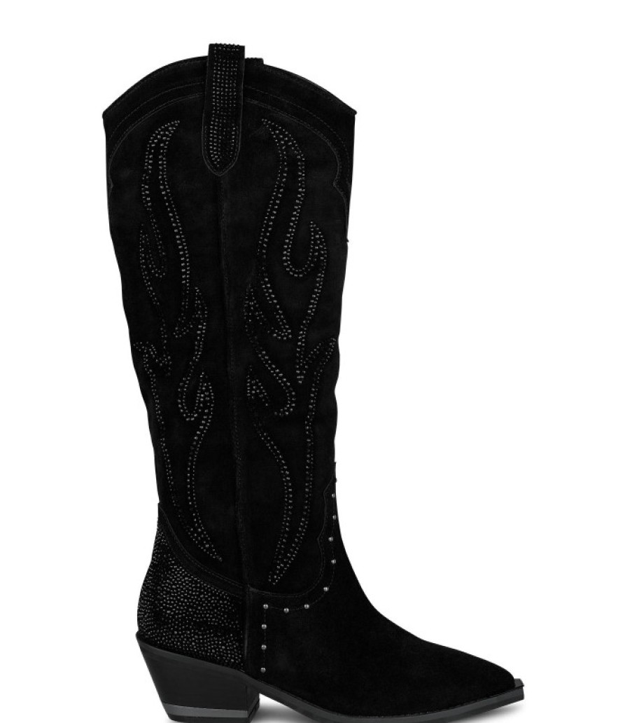 Alma En Pena ALMA Bottes Plates | Achetez Des Bottes De Cowboy Ornees De Strass