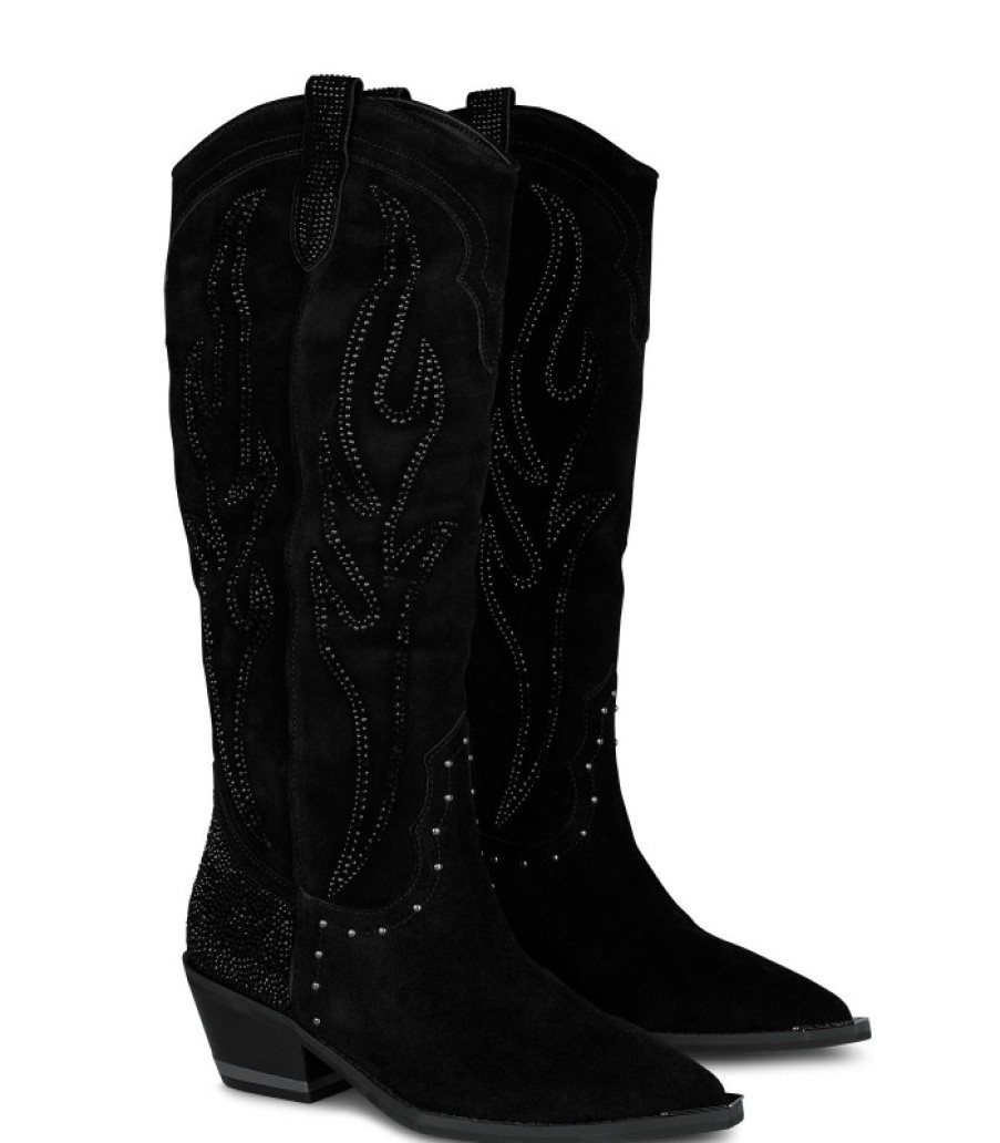 Alma En Pena ALMA Bottes Plates | Achetez Des Bottes De Cowboy Ornees De Strass