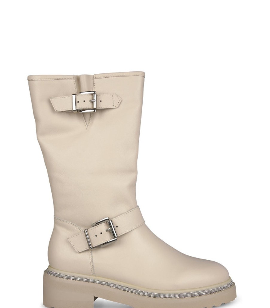 Alma En Pena ALMA Bottes Plates | Acheter Botte Avec Boucles En Cuir