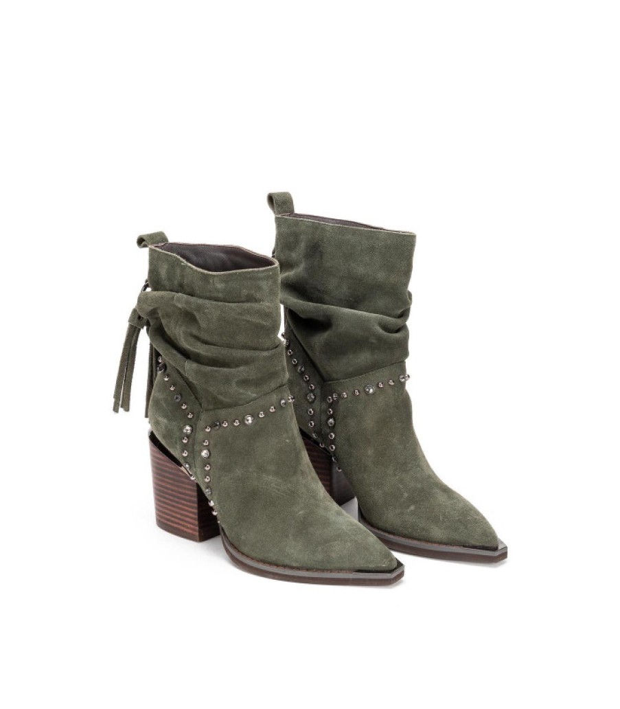 Alma En Pena ALMA Bottines A Talons | Acheter Botin Con Cana Arrugada