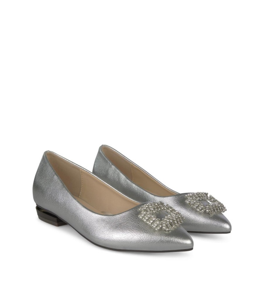 Bleu Alma ALMA | Acheter Ballerine Avec Broche En Strass