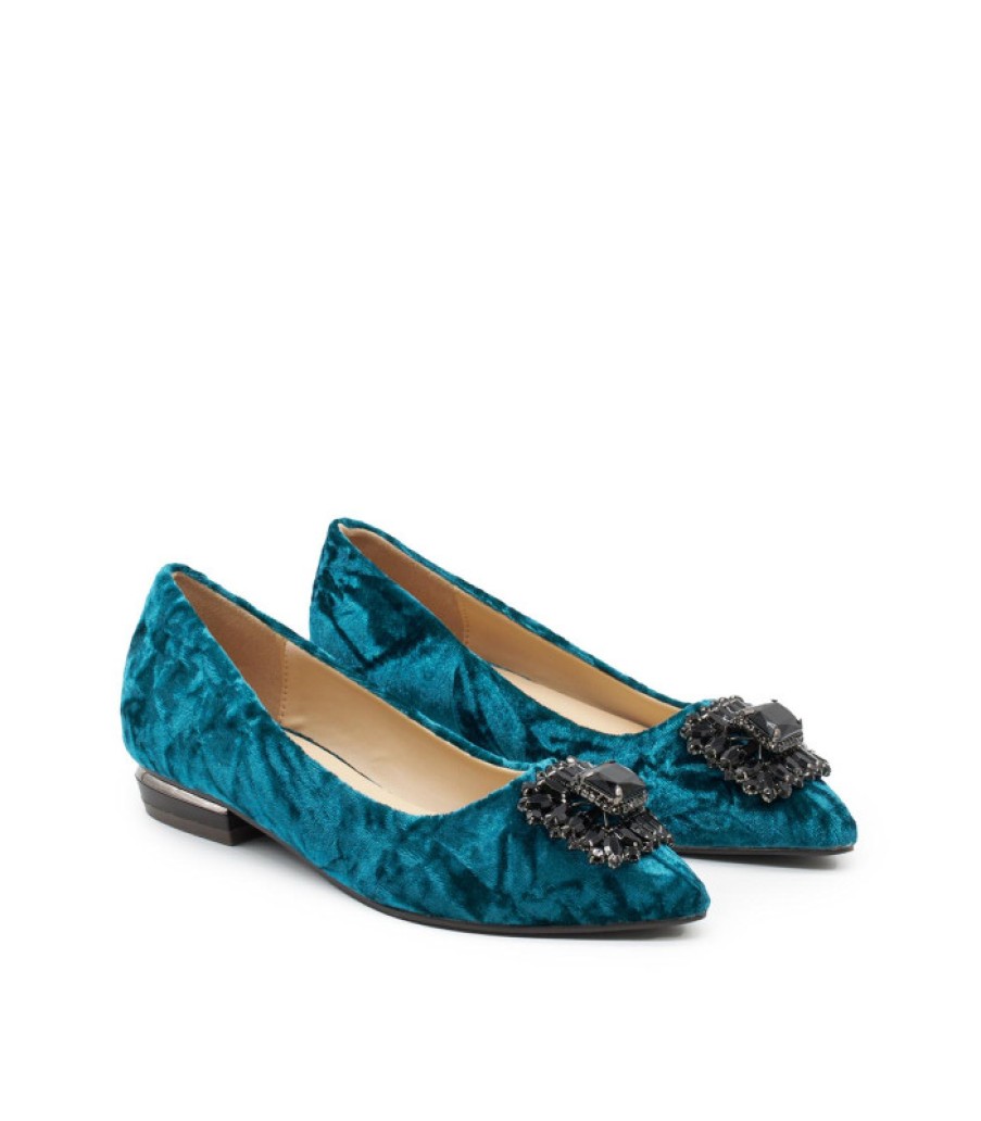 Bleu Alma ALMA | Acheter Ballerine Plate Avec Broche