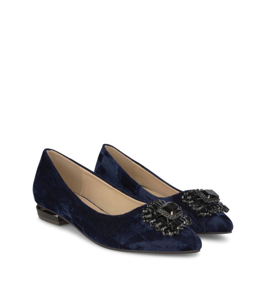 Bleu Alma ALMA | Acheter Ballerine Plate Avec Broche