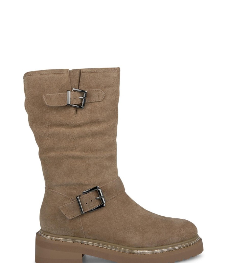 Alma En Pena ALMA Bottes Plates | Acheter Botte Avec Boucles En Cuir