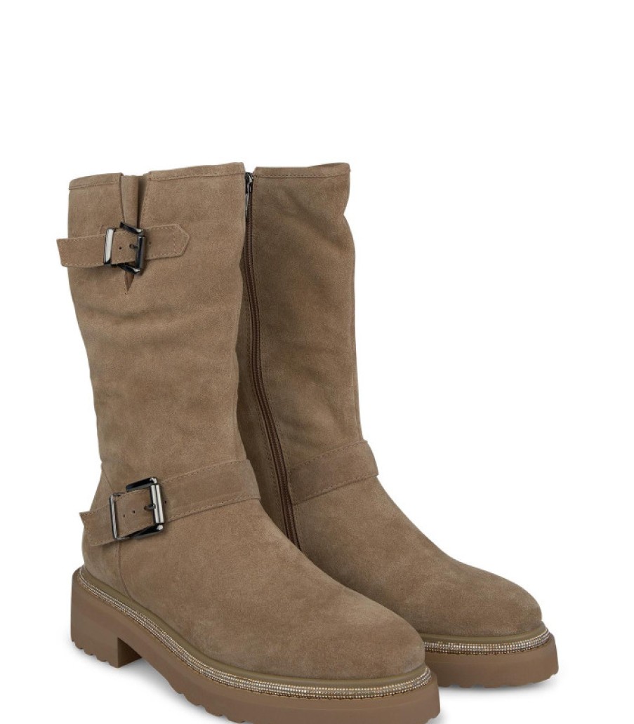 Alma En Pena ALMA Bottes Plates | Acheter Botte Avec Boucles En Cuir