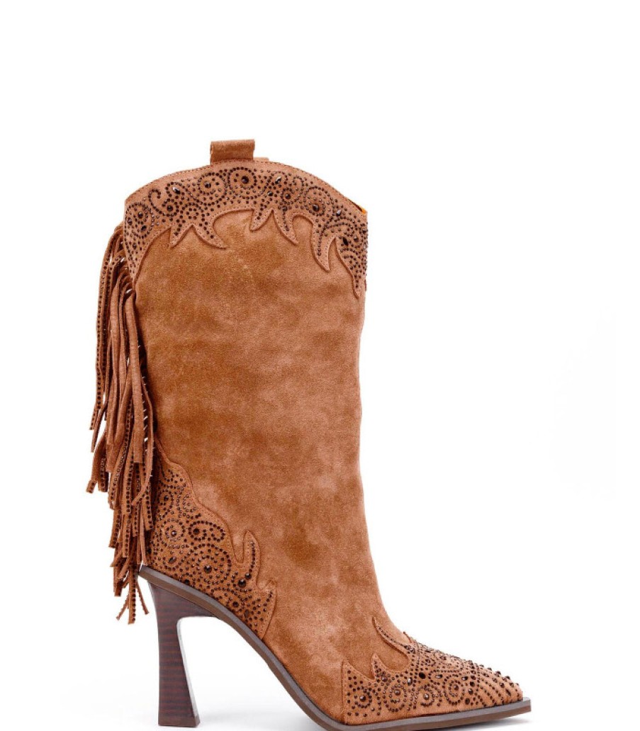 Alma En Pena ALMA Bottes A Talons | Acheter Bota Tacon Embudo Con Flecos