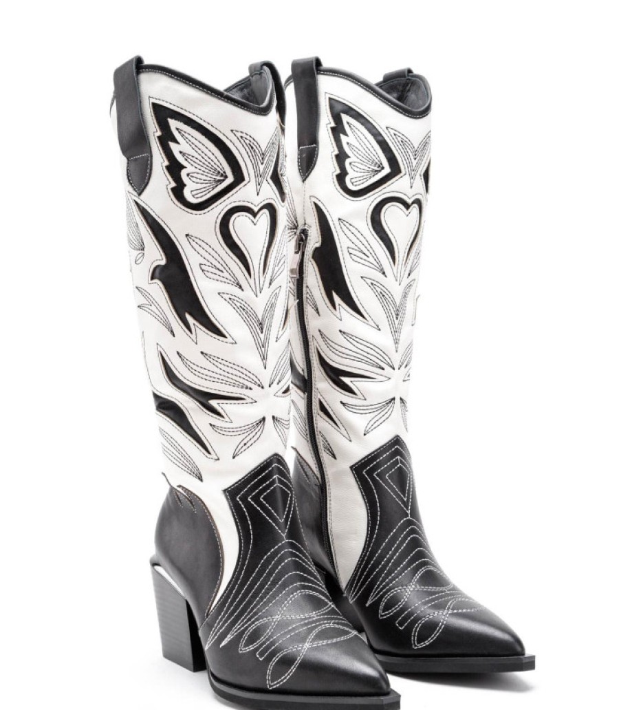 Alma En Pena ALMA Bottes A Talons | Acheter Bota Cowboy Bordados Contraste