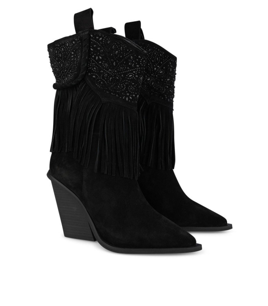 Alma En Pena ALMA Bottines A Talons | Acheter Bottine Avec Franges Et Strass